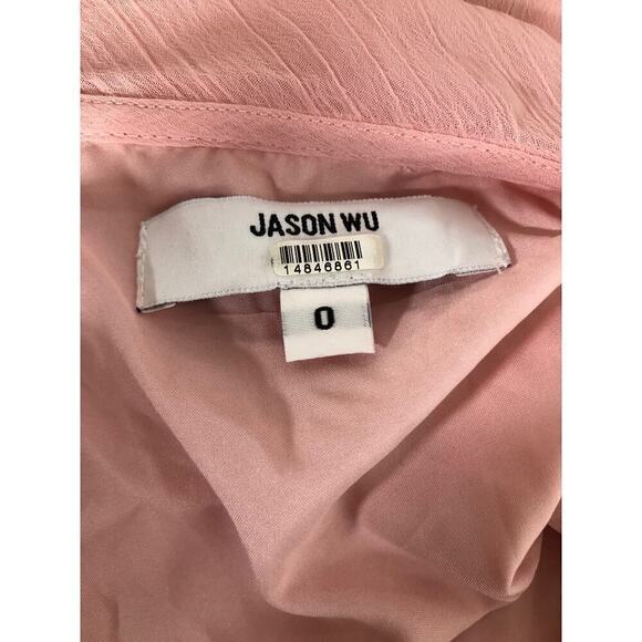 Jason Wu Collective Ruffled Scoop Dress Sleeveless Frill Midi Pink Size 0 - Picture 10 of 12